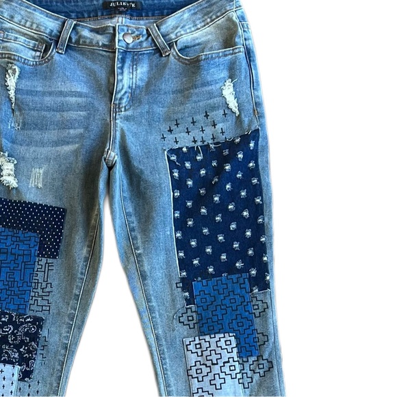 juliette Denim - ANTHROPOLOGIE Juliette Patchwork high rise jeans|4